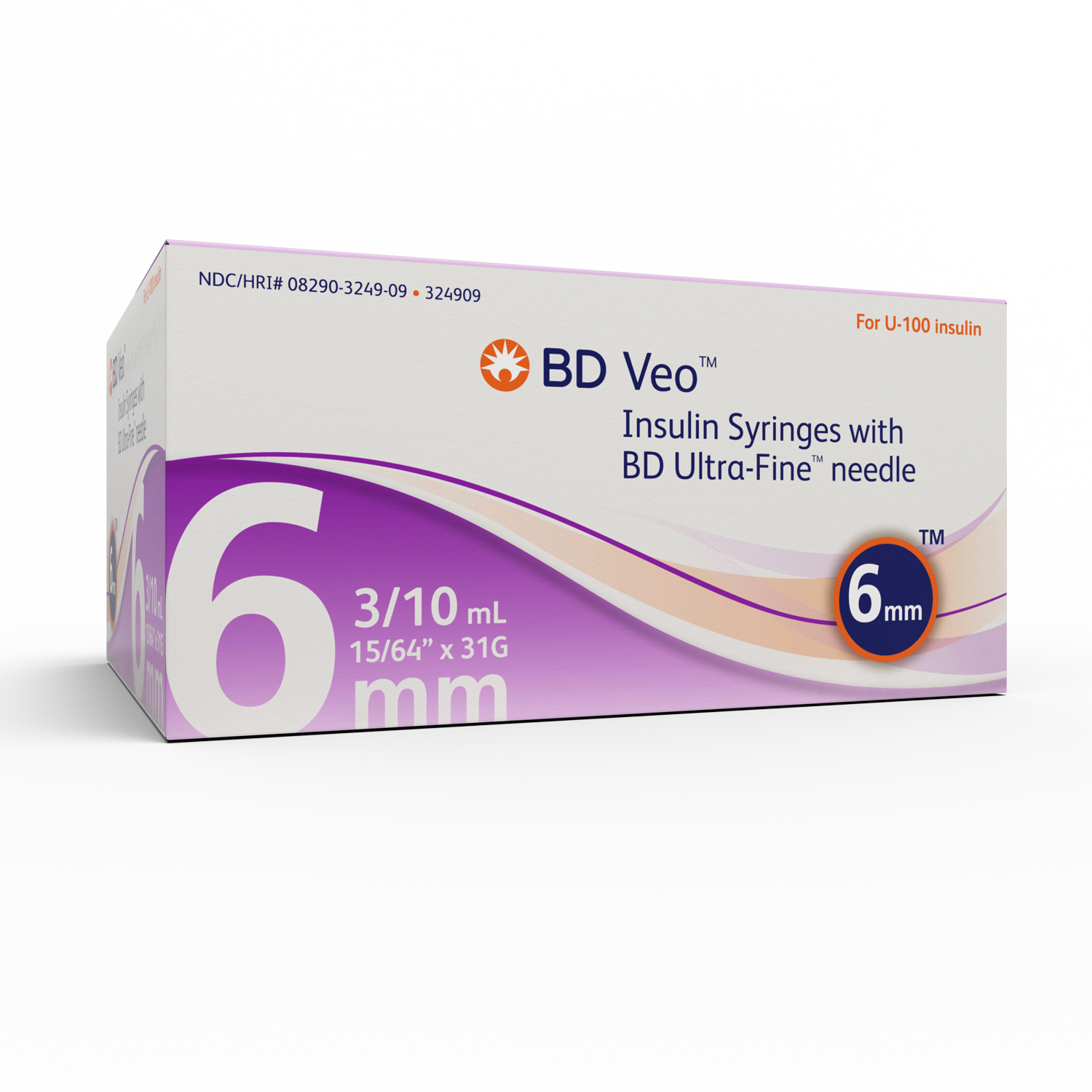 BD Veo™ Insulin Syringes With BD Ultra-Fine™ 6mm X 31G Needle - 324909 | BD