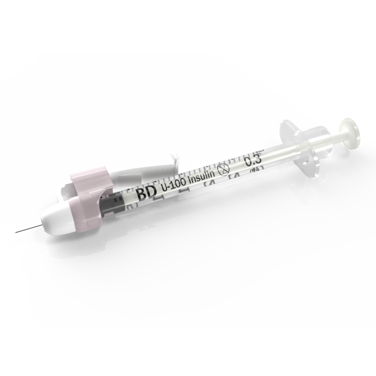 BD SafetyGlide™ 6mm insulin syringe 328449 BD